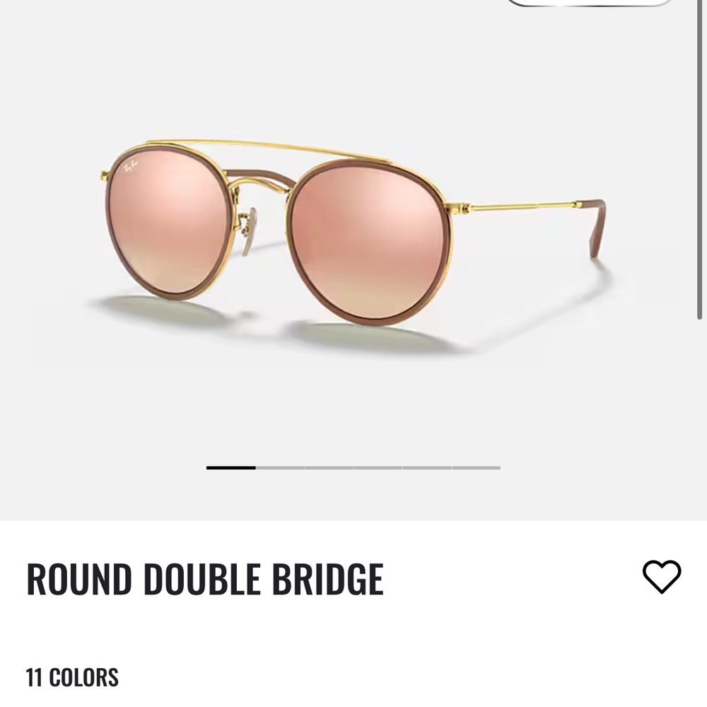 Ray-Ban Blue and Gold Round Sunglasses - Picture 4 of 4